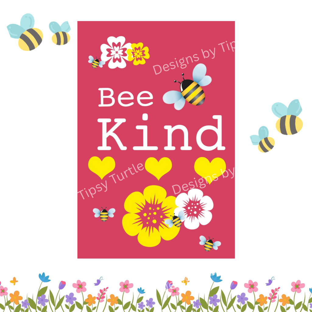 Bee Kind Flag Pink
