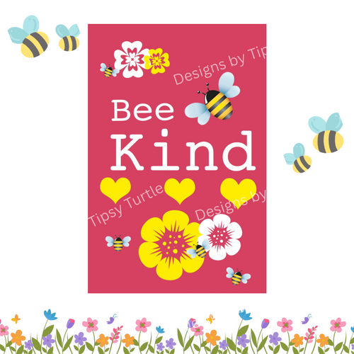 Bee Kind Flag Pink