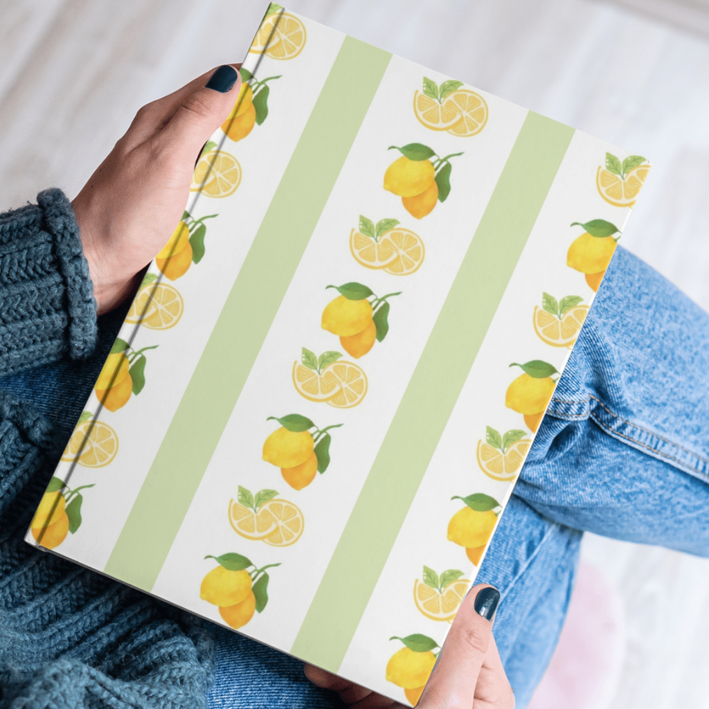 JUICY LEMON STRIPE WITH GREEN, Seamless Pattern, PNG, Backgrounds, Printable Digital Paper, POD