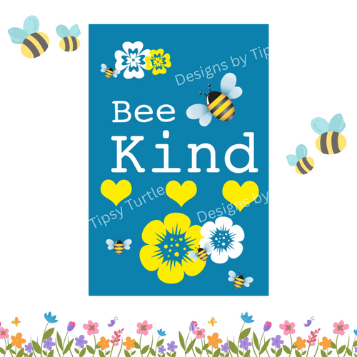 Bee Kind Flag Blue