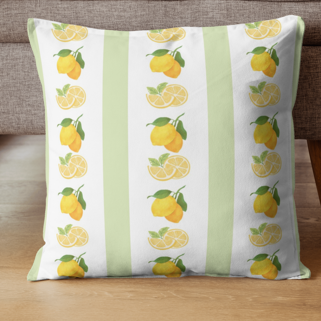 JUICY LEMON STRIPE WITH GREEN, Seamless Pattern, PNG, Backgrounds, Printable Digital Paper, POD