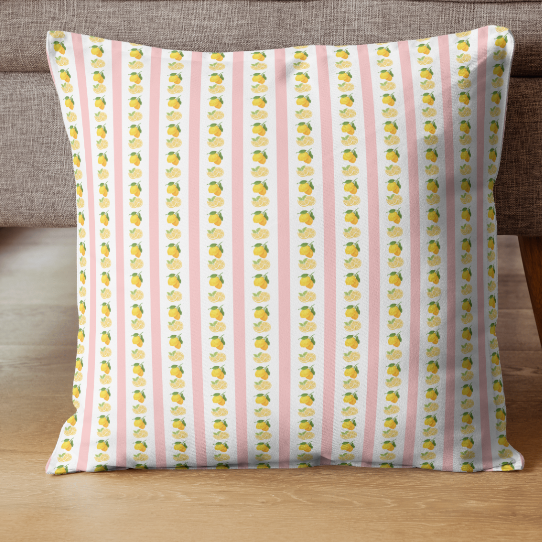 JUICY LEMON STRIPE WITH PINK, Seamless Pattern, PNG, Backgrounds, Printable Digital Paper, POD (Copy)