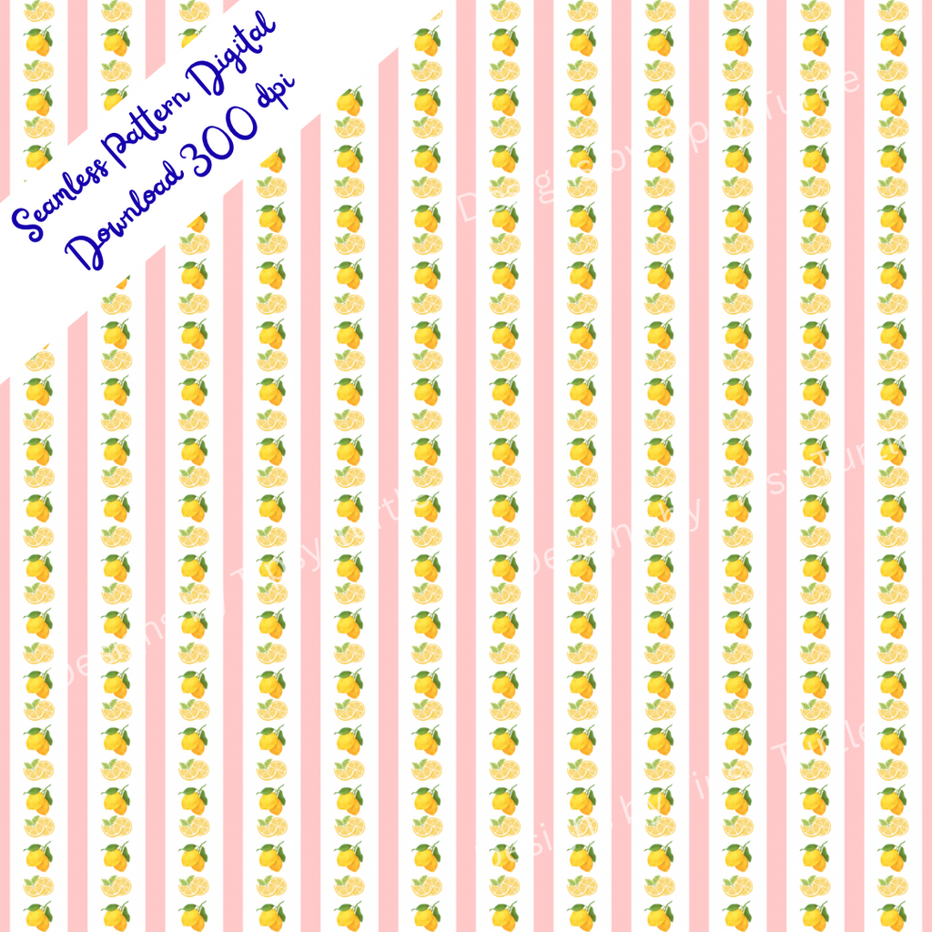 JUICY LEMON STRIPE WITH PINK, Seamless Pattern, PNG, Backgrounds, Printable Digital Paper, POD (Copy)