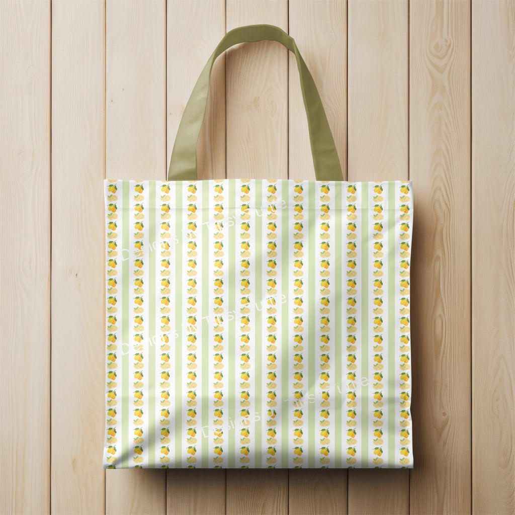 JUICY LEMON STRIPE WITH GREEN, Seamless Pattern, PNG, Backgrounds, Printable Digital Paper, POD